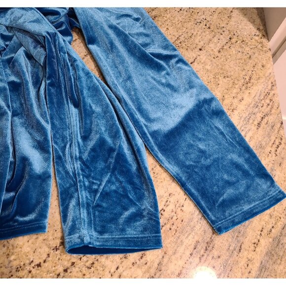 New! The Limited Sz 2X Velvet Tunic Blouse Top Teal Long Sleeve Drape Front - Picture 9 of 11